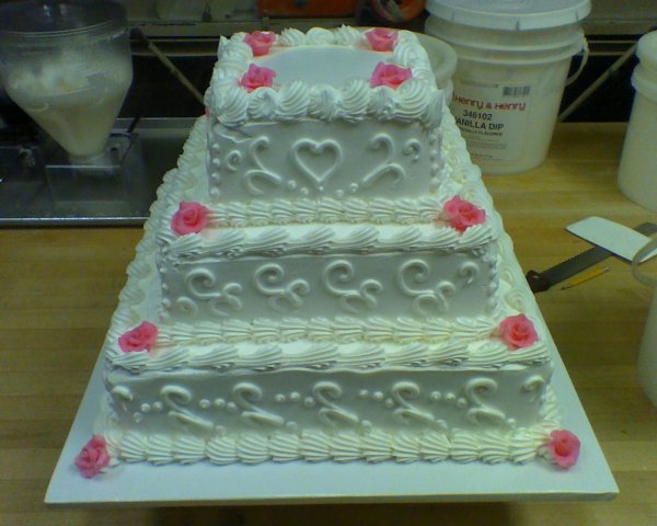 3 tier square pink